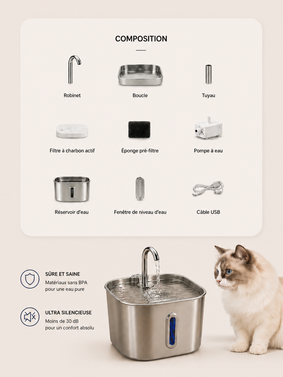 Fontaine à eau pour chats et chiens