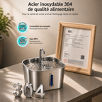 Fontaine à eau Nemia en acier inoxydable 304 de qualité alimentaire, sans BPA